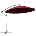 vidaXL Wiszący parasol ogrodowy, burgund, 3 m, słupek aluminiowy