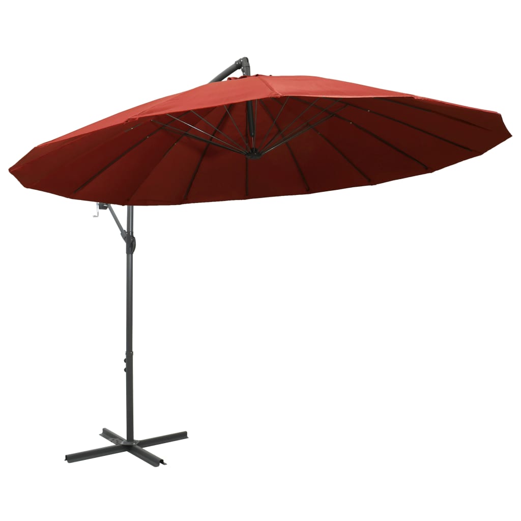 vidaXL Wiszący parasol, terakotowy, 3 m, aluminiowy słupek