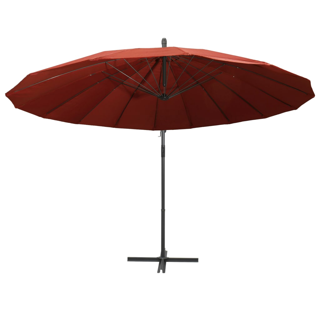 vidaXL Wiszący parasol, terakotowy, 3 m, aluminiowy słupek