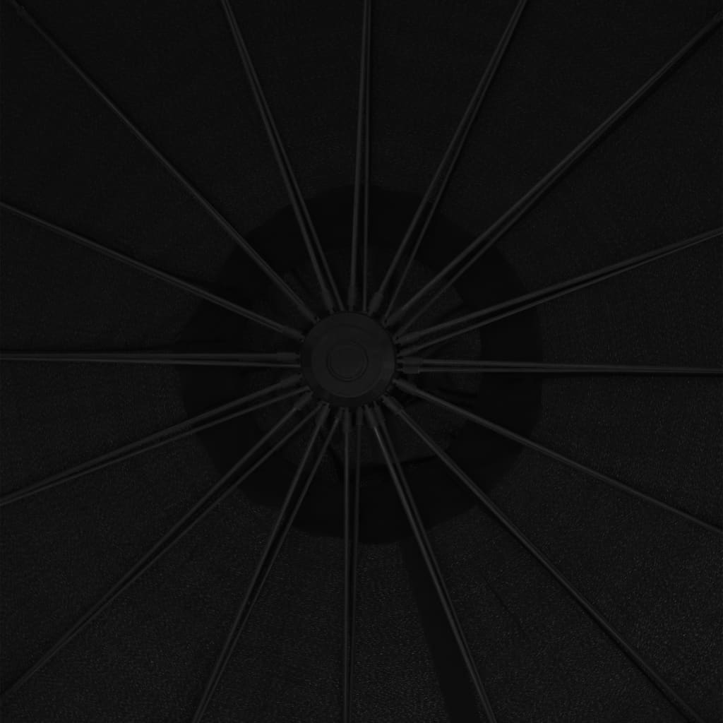 vidaXL Parasol ogrodowy, wiszący, czarny, 3 m, słupek aluminiowy