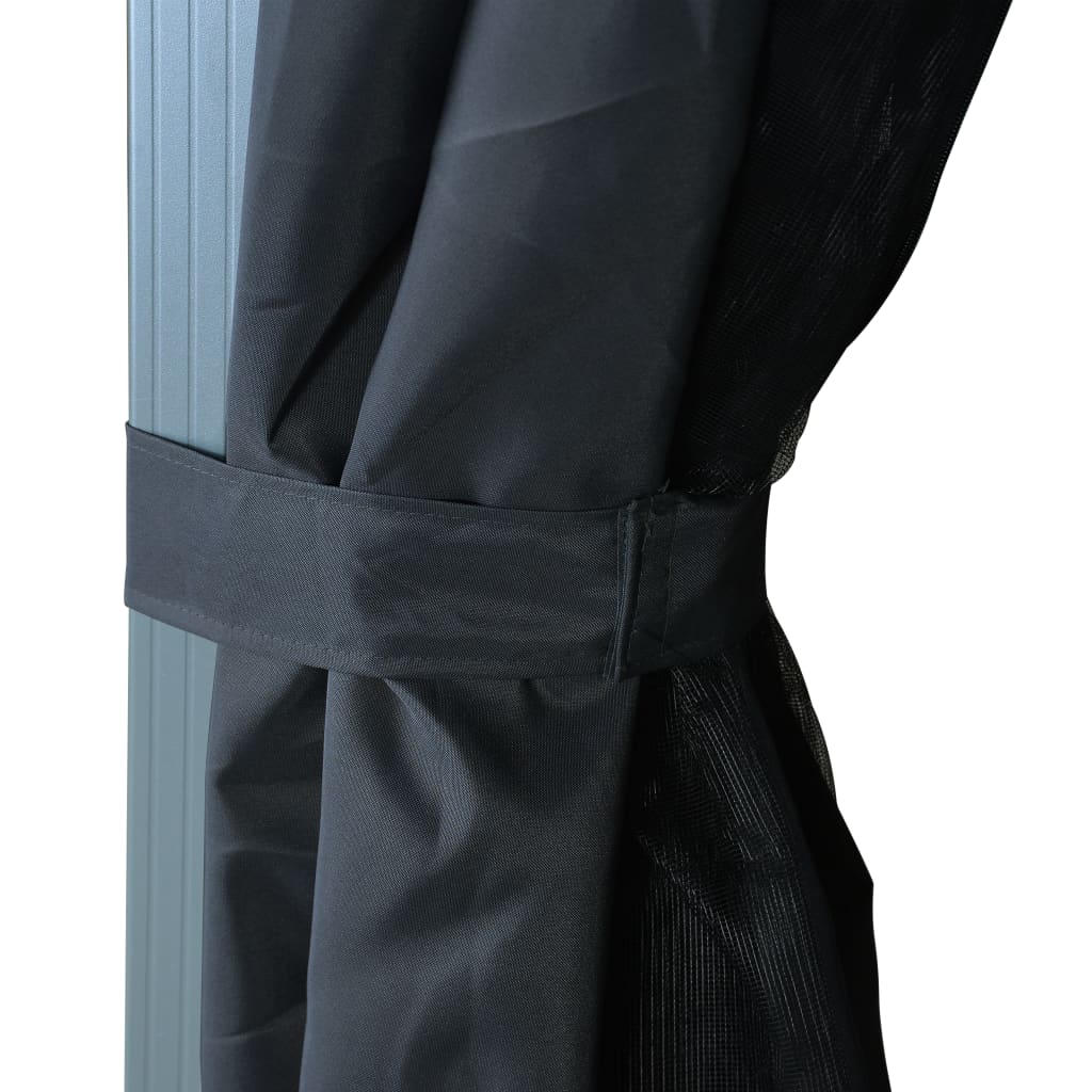 vidaXL Altana ogrodowa z zasłonami, 300x300 cm, antracytowa, aluminium