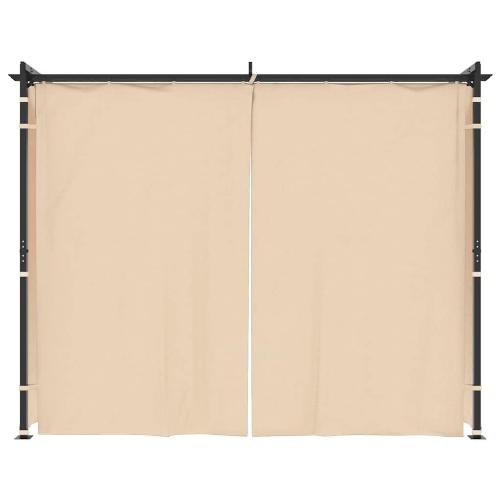vidaXL Altana ogrodowa z zasłonami, 3 x 3 m, kremowa, stal