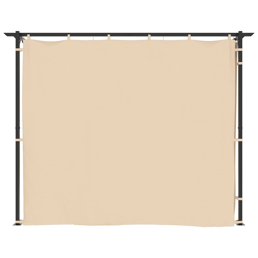 vidaXL Altana ogrodowa z zasłonami, 3 x 3 m, kremowa, stal