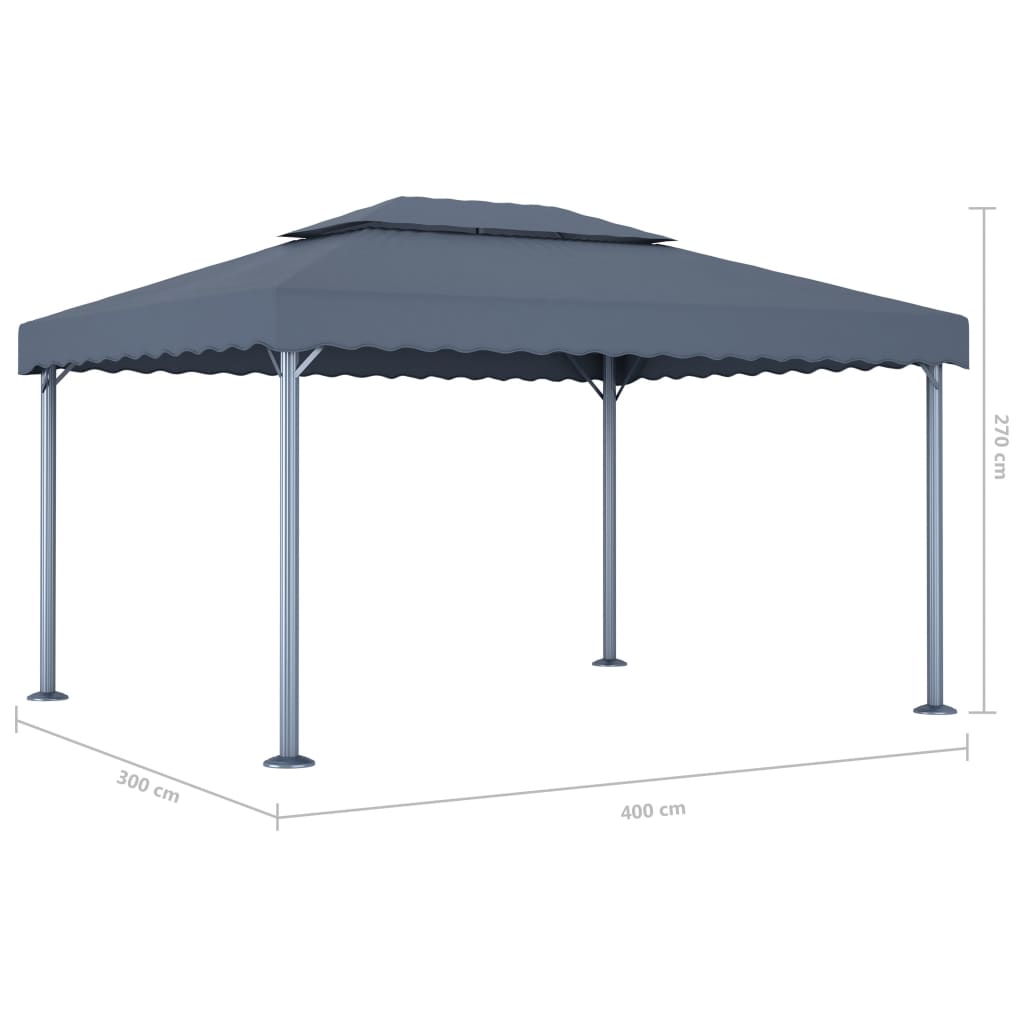 vidaXL Altana, 400 x 300 cm, antracytowa, aluminium