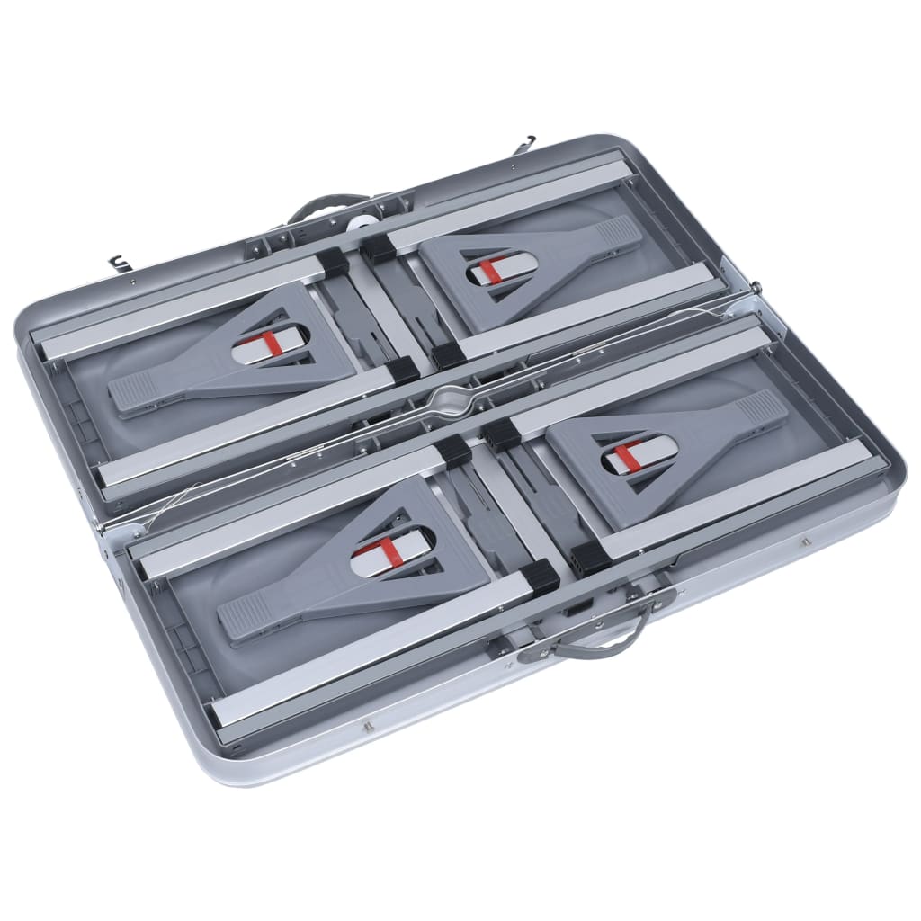 vidaXL Składany stolik turystyczny z 4 siedziskami, stal, aluminium
