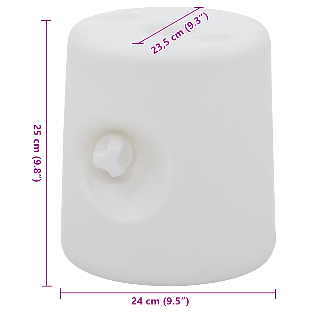 vidaXL Plastikowe obciążniki do namiotu ogrodowego, 4 szt., PE, białe