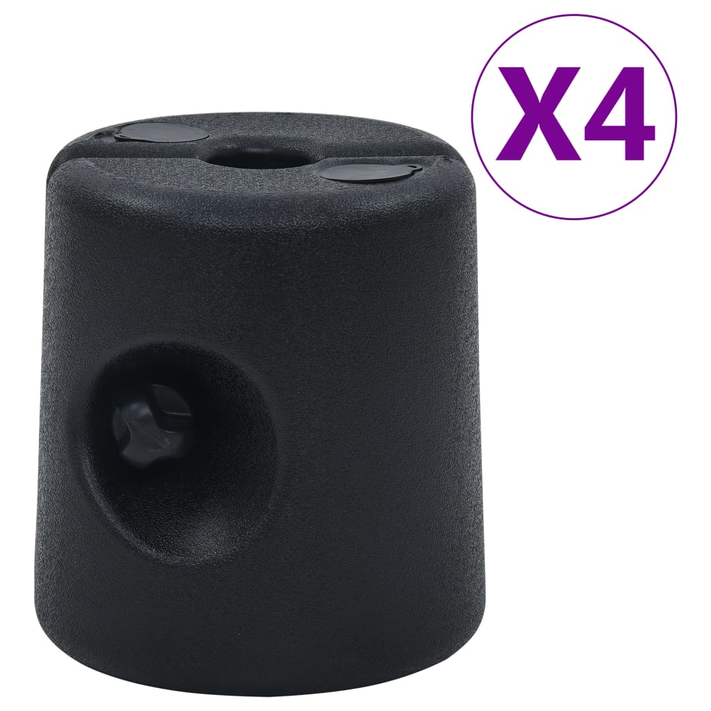 vidaXL Plastikowe obciążniki ogrodowe, 4 szt., PE, czarne