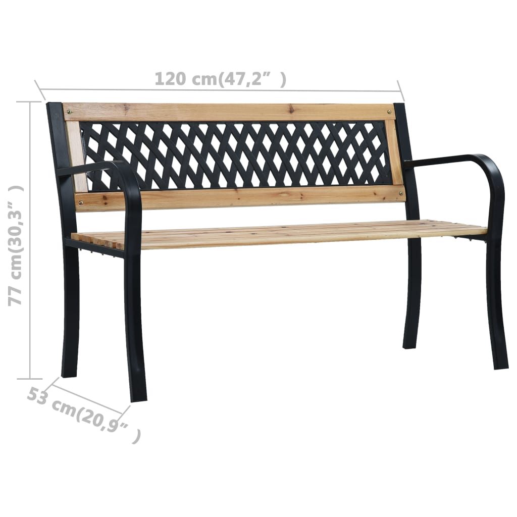 vidaXL Ławka ogrodowa, 120 cm, drewno