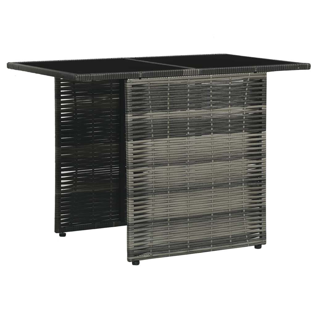 vidaXL 3-cz. zestaw mebli bistro z poduszkami, rattan PE, szary