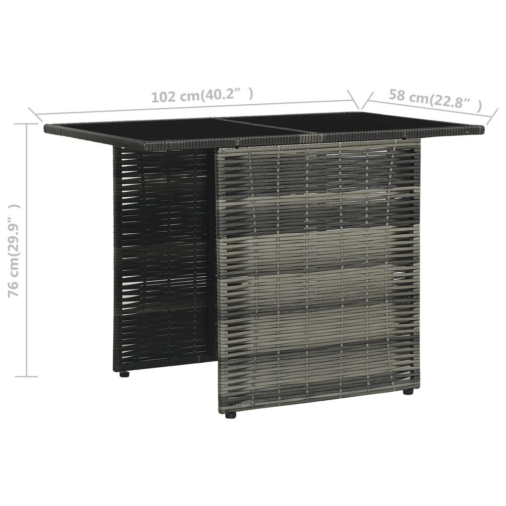 vidaXL 3-cz. zestaw mebli bistro z poduszkami, rattan PE, szary