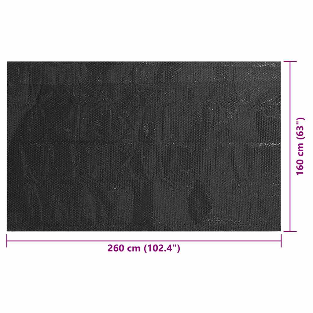 vidaXL Pokrywa na basen, czarna, 260 x 160 cm, PE