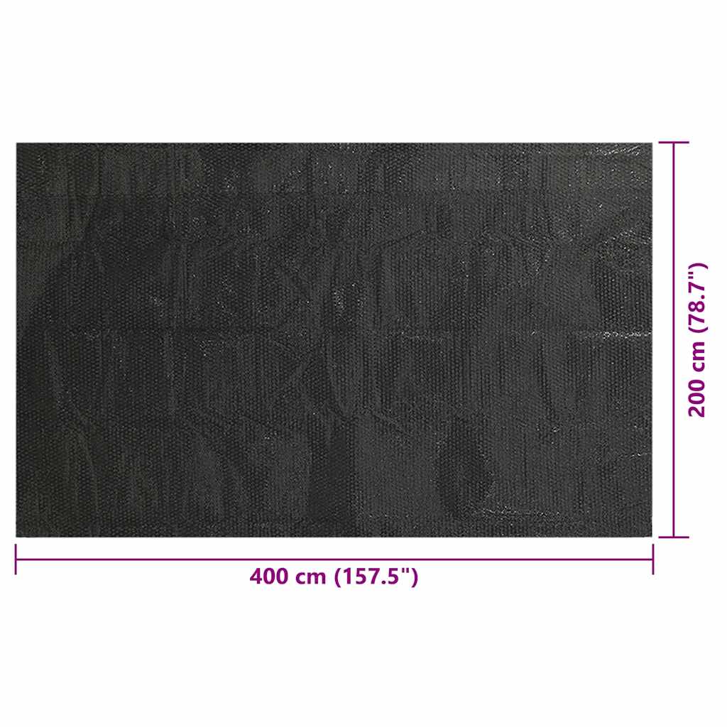 vidaXL Pokrywa na basen, czarna, 400 x 200 cm, PE