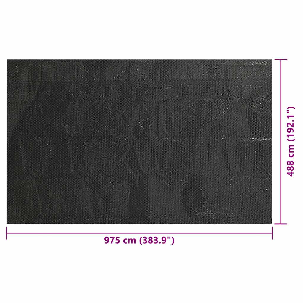 vidaXL Pokrywa na basen, czarna, 975 x 488 cm, PE