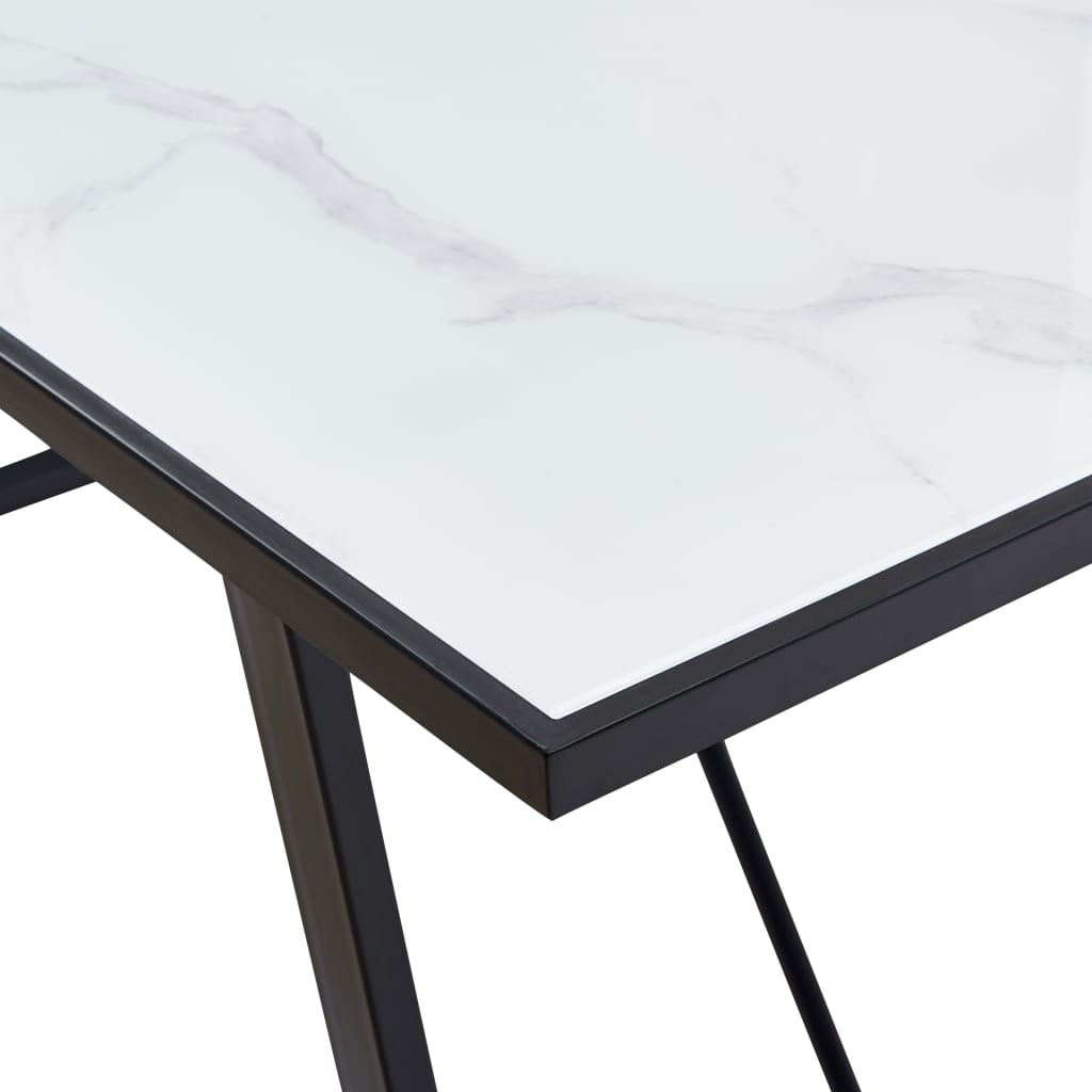 vidaXL Stół jadalniany, biały, 160 x 80 x 75 cm, hartowane szkło