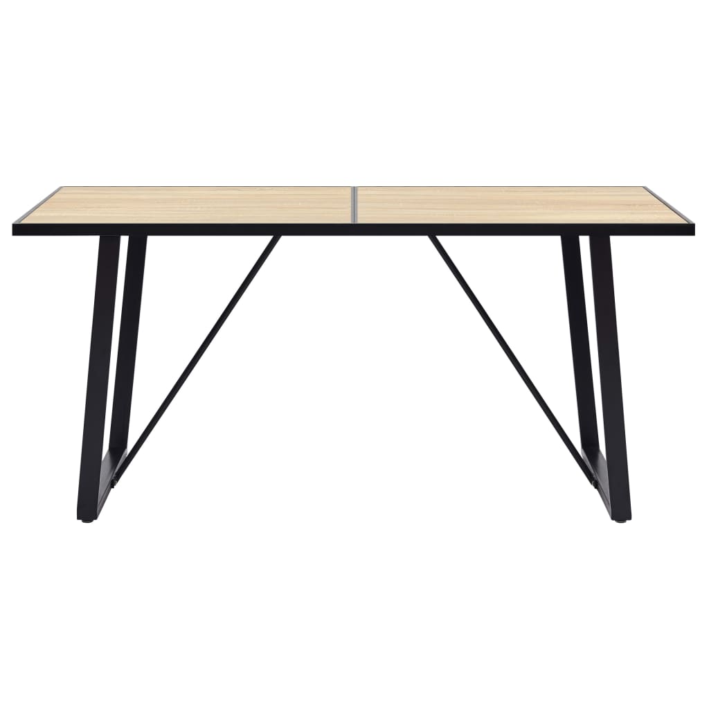 vidaXL Stół jadalniany, dębowy, 160 x 80 x 75 cm, MDF