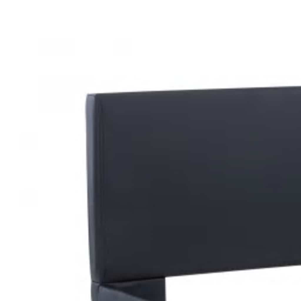 vidaXL Rama łóżka z LED, czarna, sztuczna skóra, 100 x 200 cm