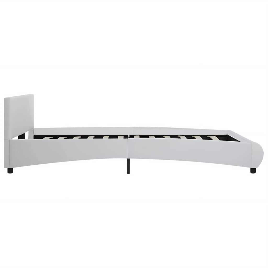 vidaXL Rama łóżka z LED, biała, sztuczna skóra, 180 x 200 cm