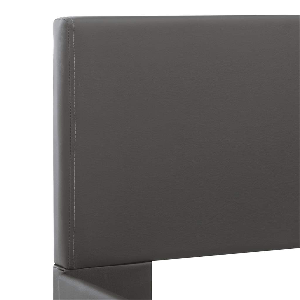 vidaXL Rama łóżka z LED, szara, sztuczna skóra, 120 x 200 cm