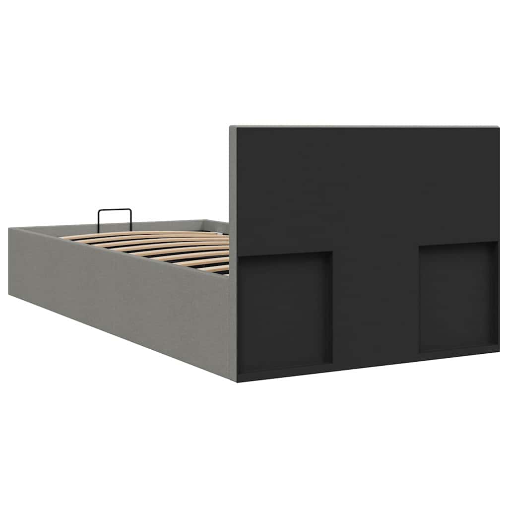 vidaXL Rama łóżka z podnośnikiem, jasnoszara, tkanina, 100 x 200 cm