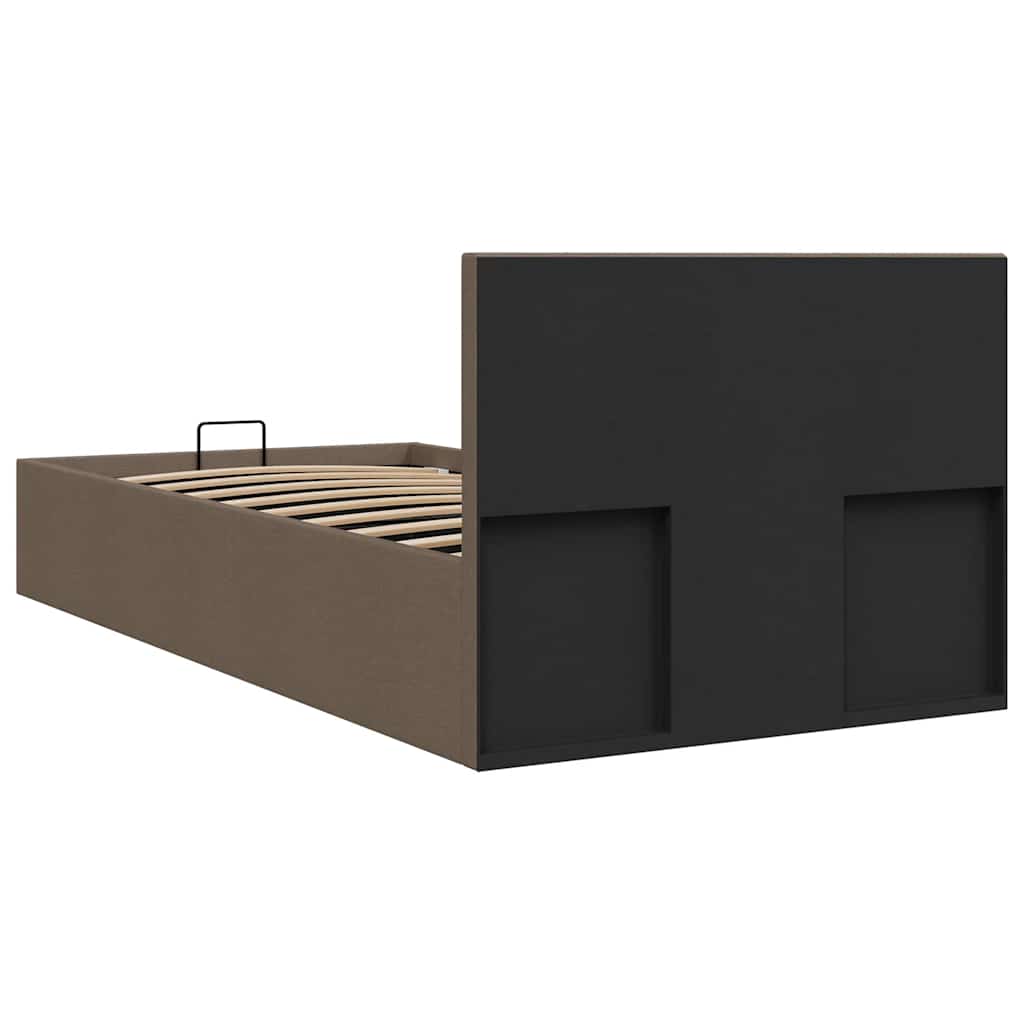vidaXL Rama łóżka z podnośnikiem, taupe, tkanina, 90 x 200 cm