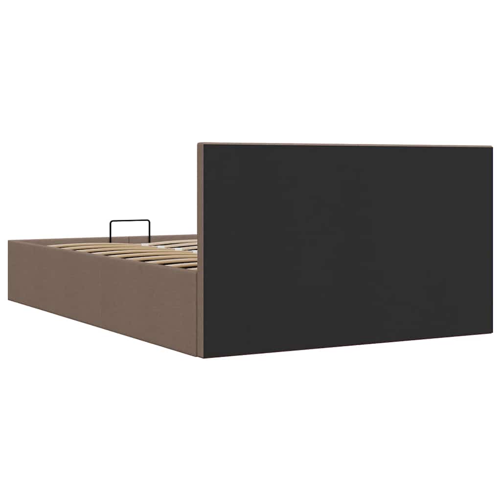 vidaXL Rama łóżka z podnośnikiem, taupe, tkanina, 120 x 200 cm