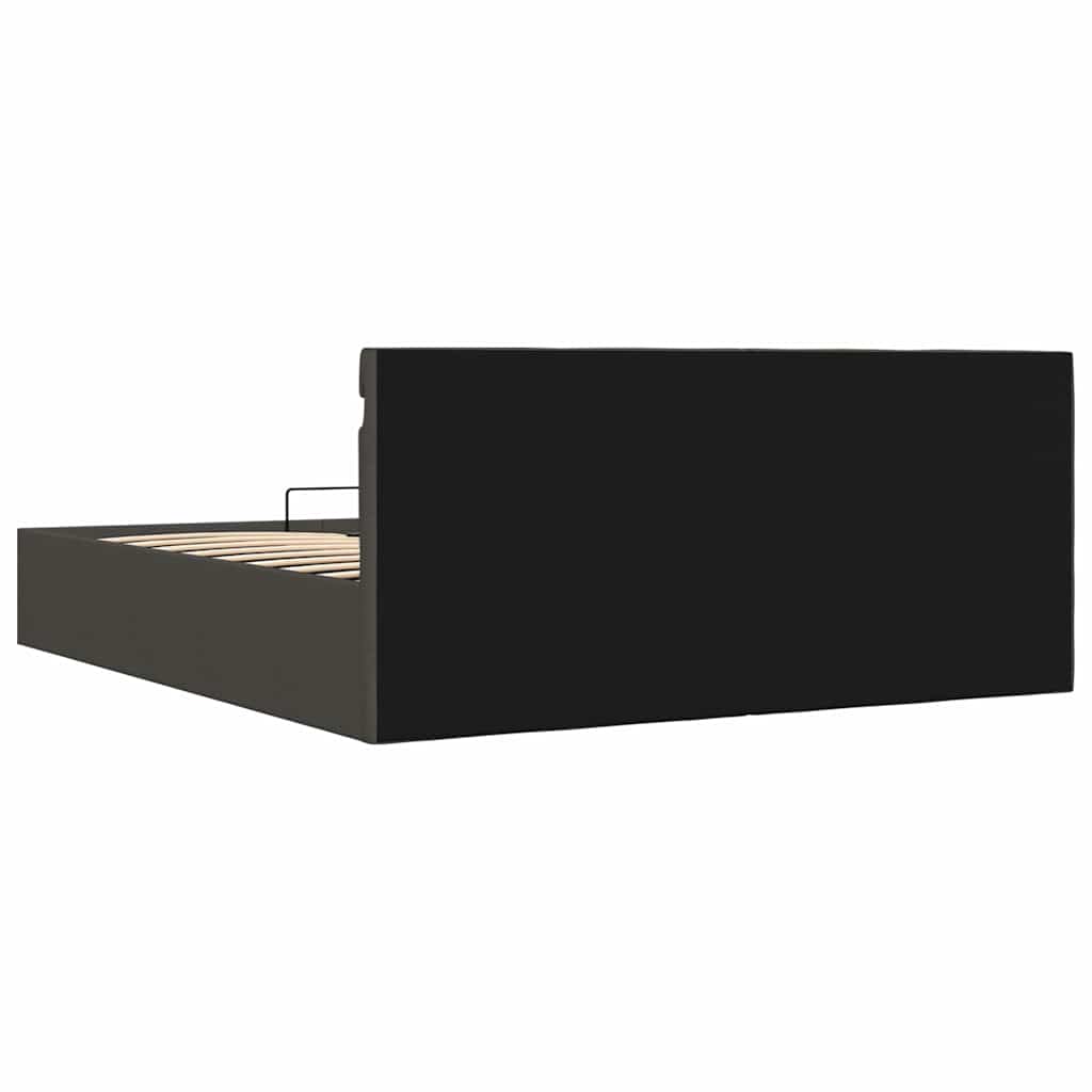 vidaXL Rama łóżka, podnośnik i LED, ciemnoszara, tkanina, 180 x 200 cm
