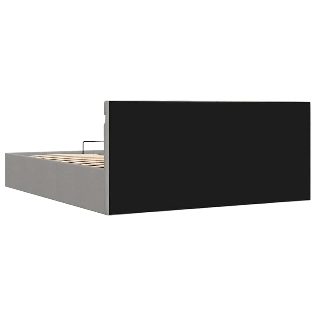 vidaXL Rama łóżka, podnośnik i LED, jasnoszara, tkanina, 160 x 200 cm