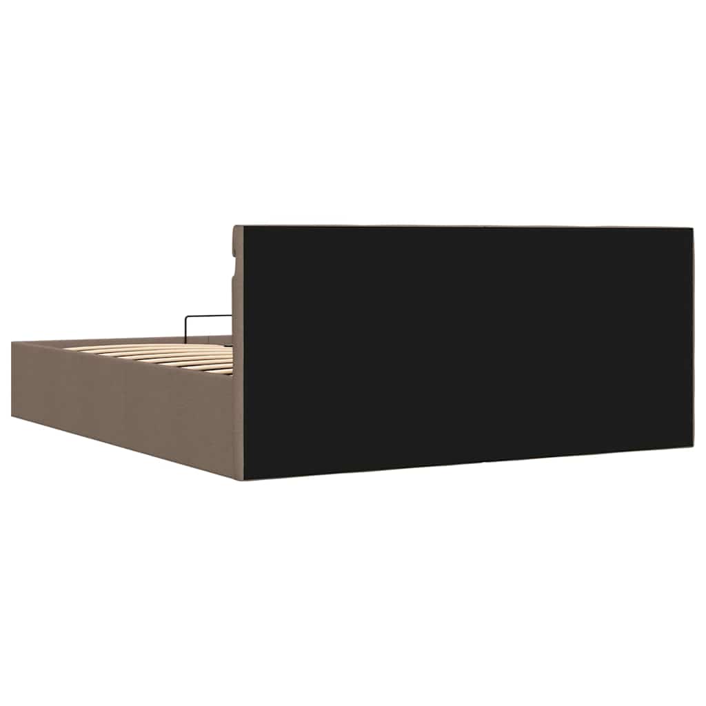 vidaXL Rama łóżka z podnośnikiem i LED, taupe, tkanina, 160 x 200 cm