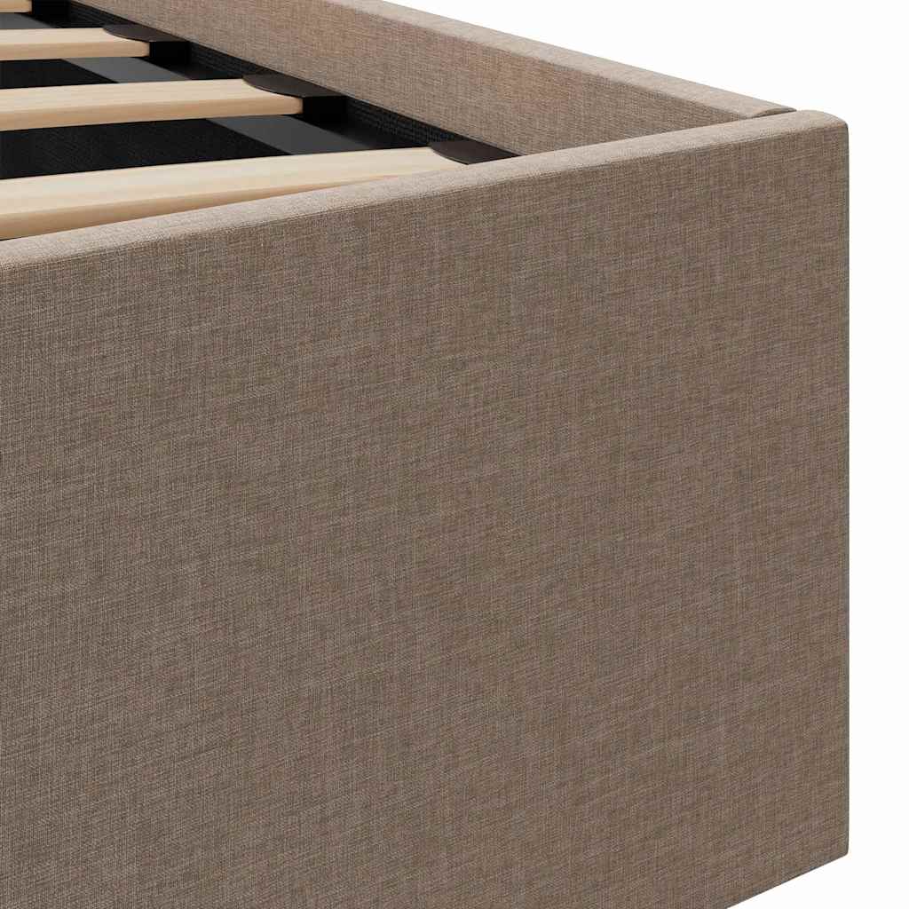 vidaXL Rama łóżka z podnośnikiem i LED, taupe, tkanina, 160 x 200 cm