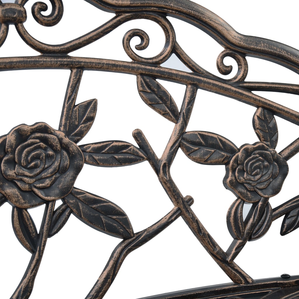 vidaXL Ławka bistro, 100 cm, brąz, stop aluminium