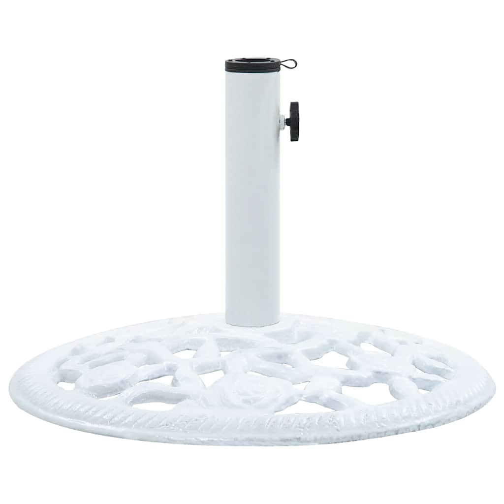 vidaXL Podstawa pod parasol, biała, 12 kg, 48 cm, żeliwo