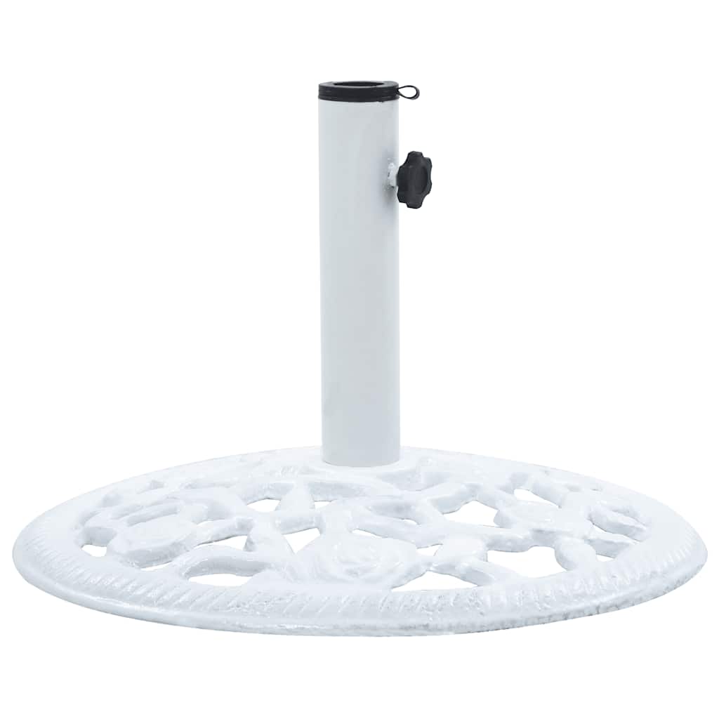 vidaXL Podstawa pod parasol, biała, 12 kg, 48 cm, żeliwo