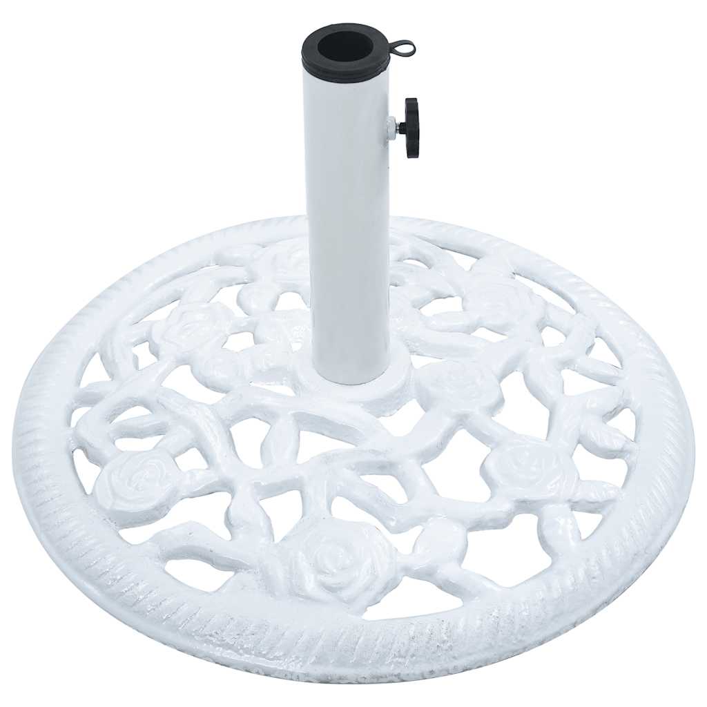 vidaXL Podstawa pod parasol, biała, 12 kg, 48 cm, żeliwo