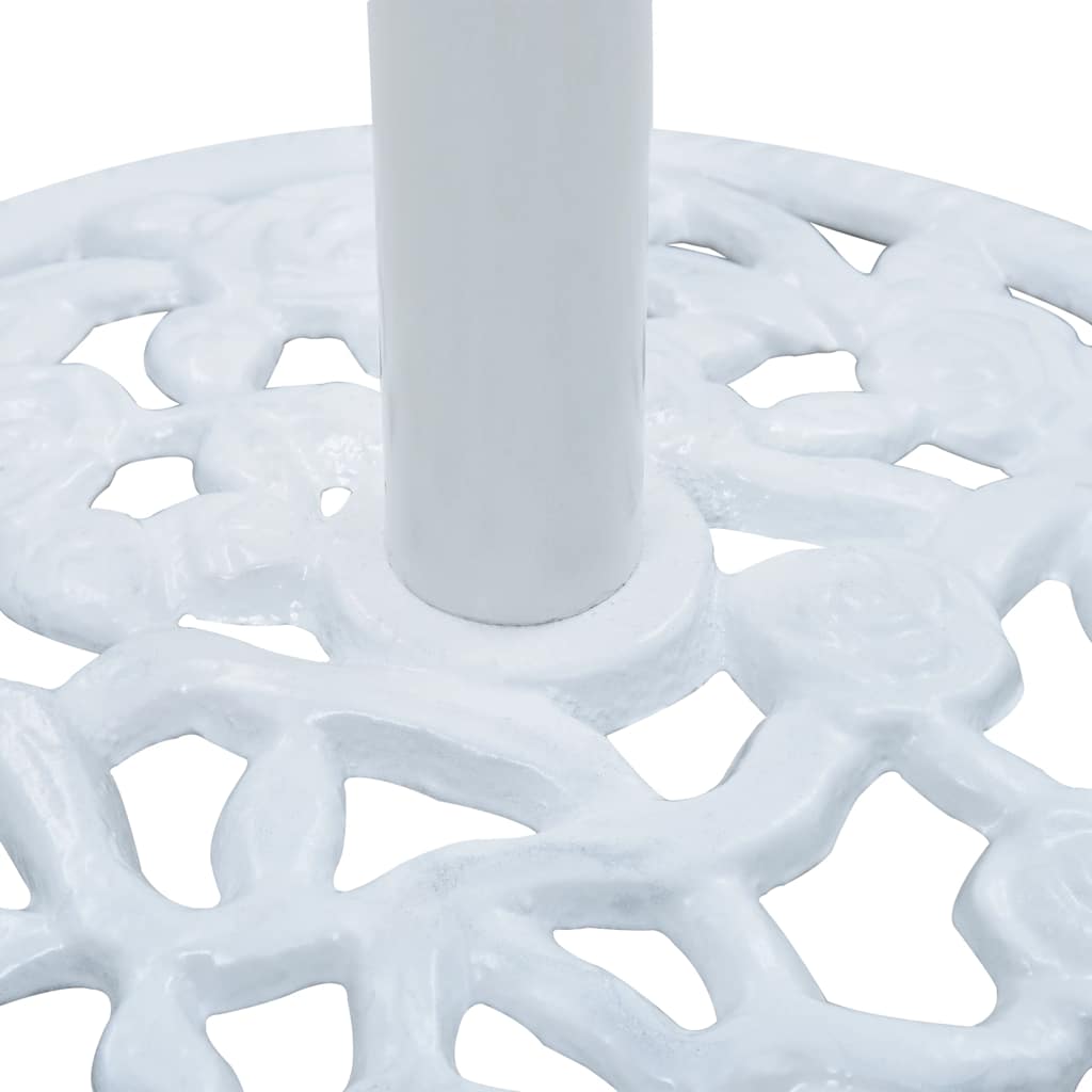 vidaXL Podstawa pod parasol, biała, 12 kg, 48 cm, żeliwo