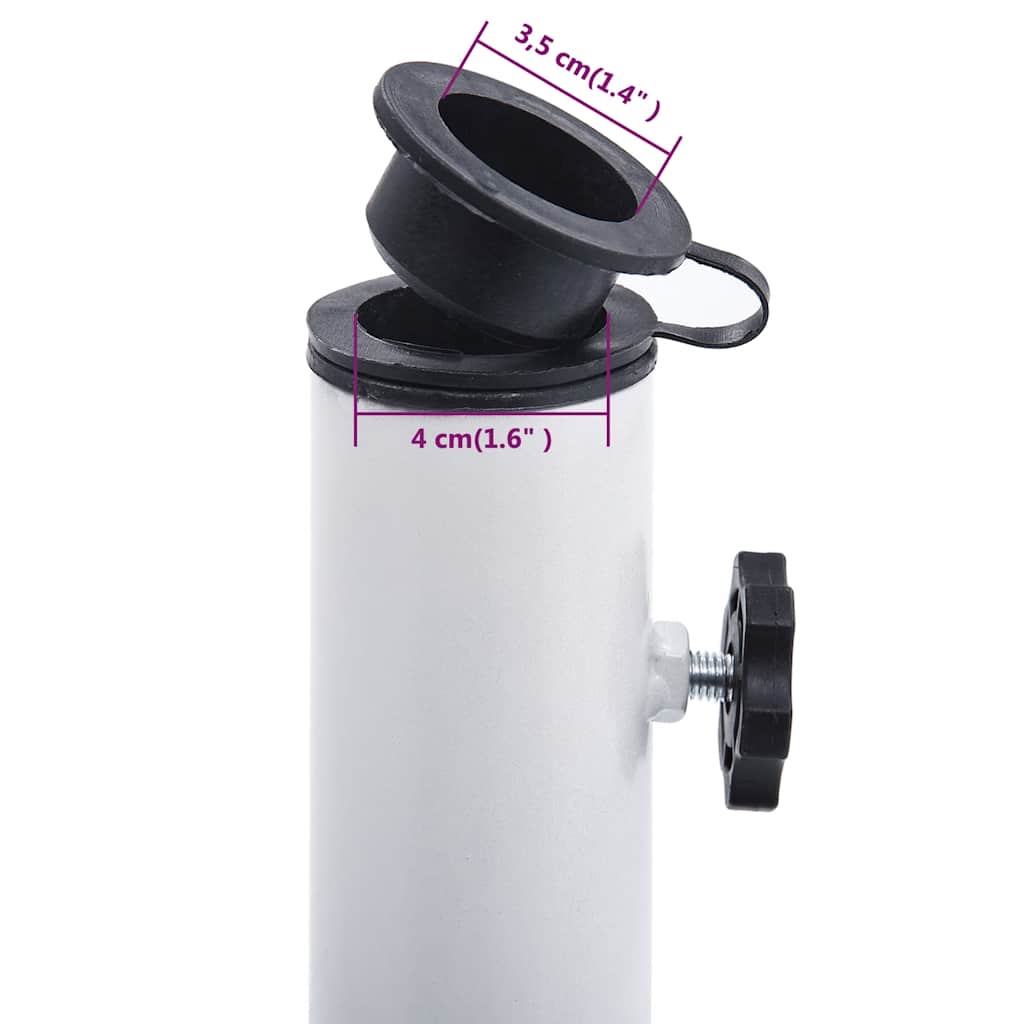 vidaXL Podstawa pod parasol, biała, 12 kg, 48 cm, żeliwo