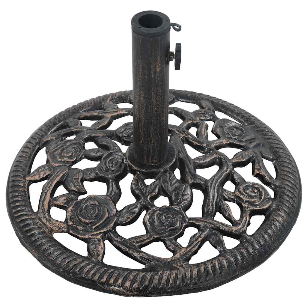 vidaXL Podstawa pod parasol, kolor brązu, 12 kg, 48 cm, żeliwo