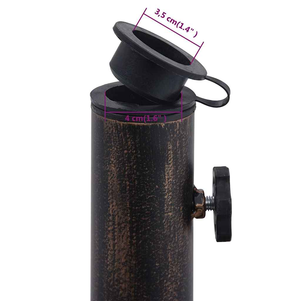vidaXL Podstawa pod parasol, kolor brązu, 12 kg, 48 cm, żeliwo