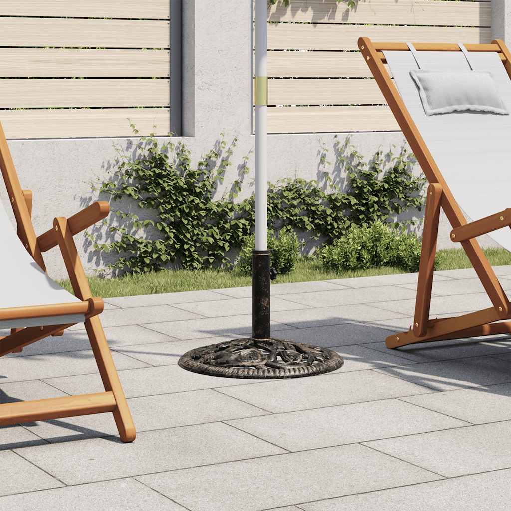 vidaXL Podstawa pod parasol, kolor brązu, 12 kg, 48 cm, żeliwo