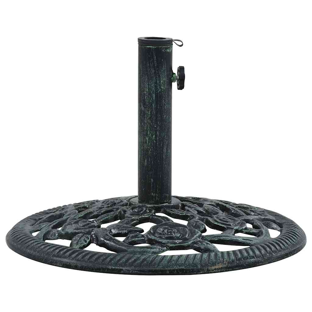 vidaXL Podstawa pod parasol, zielona, 9 kg, 40 cm, żeliwo