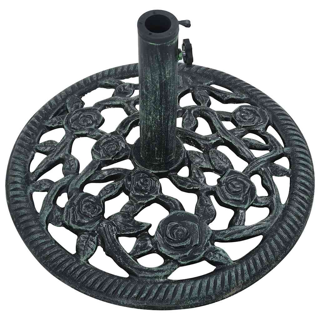 vidaXL Podstawa pod parasol, zielona, 9 kg, 40 cm, żeliwo