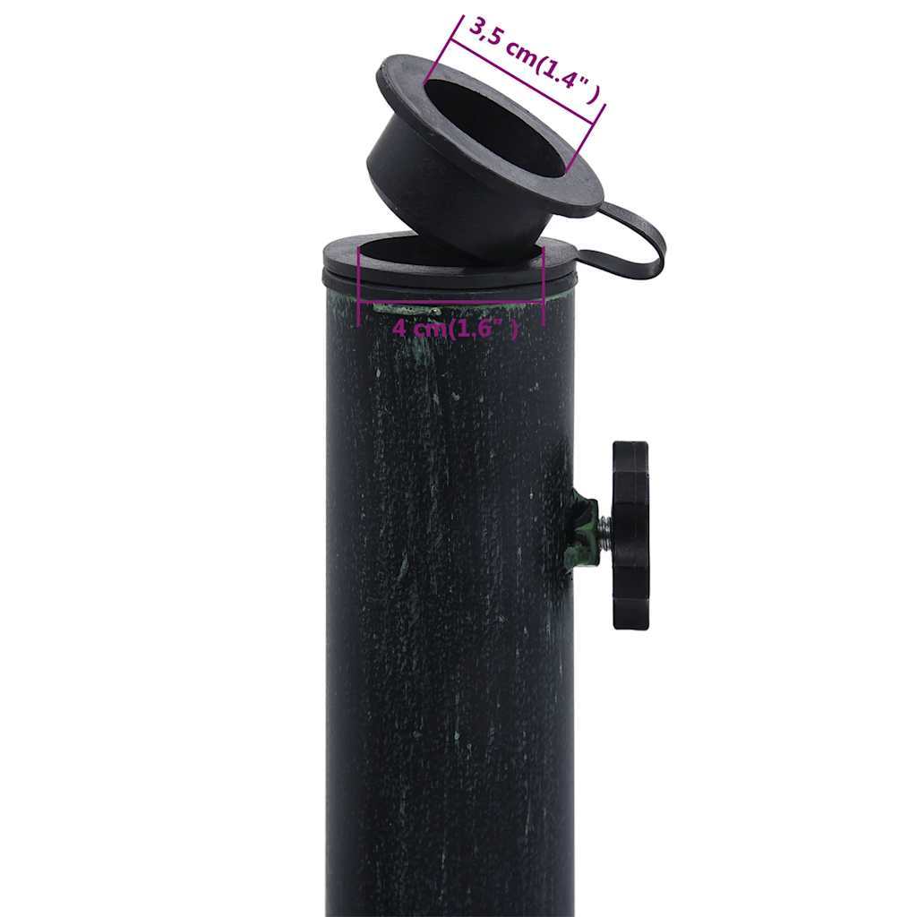 vidaXL Podstawa pod parasol, zielona, 9 kg, 40 cm, żeliwo