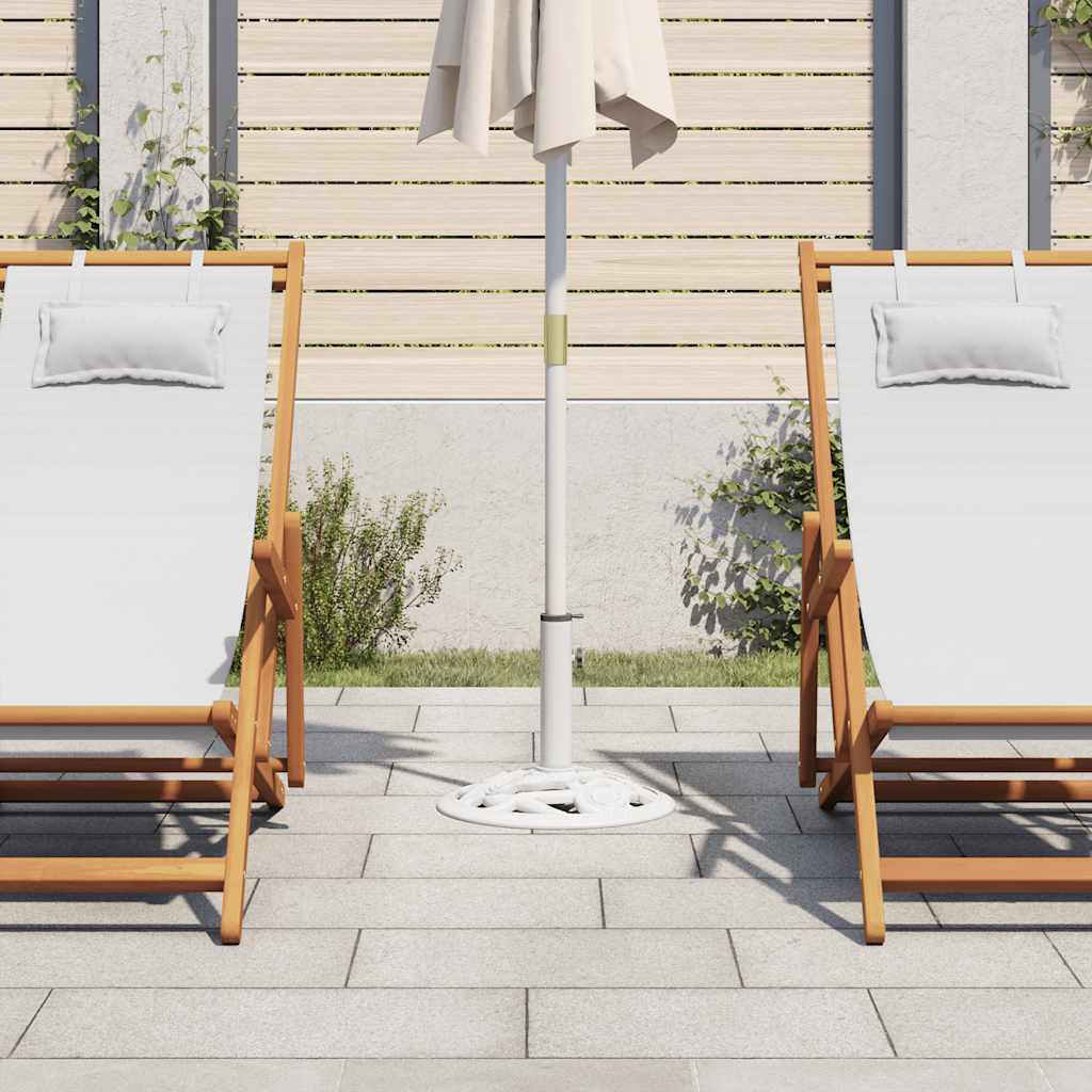 vidaXL Podstawa pod parasol, biała, 9 kg, 40 cm, żeliwo
