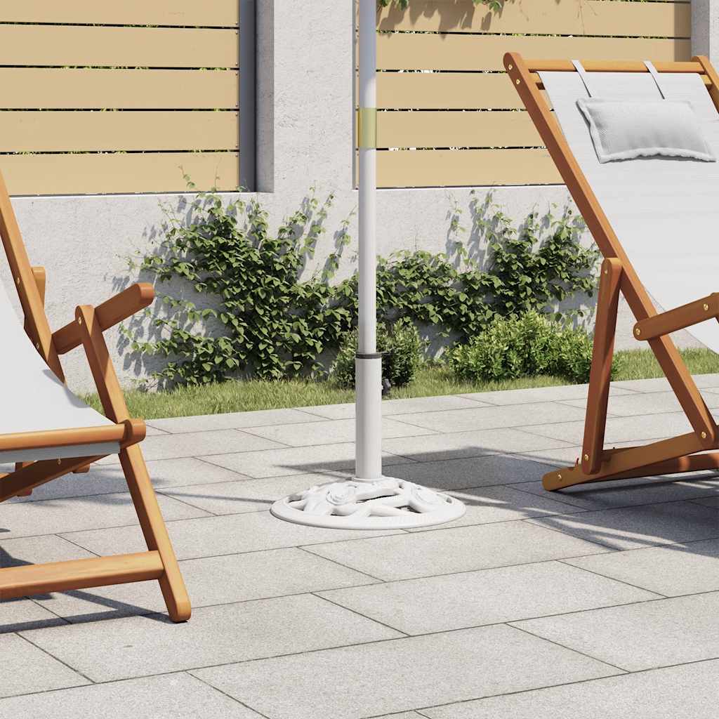 vidaXL Podstawa pod parasol, biała, 9 kg, 40 cm, żeliwo