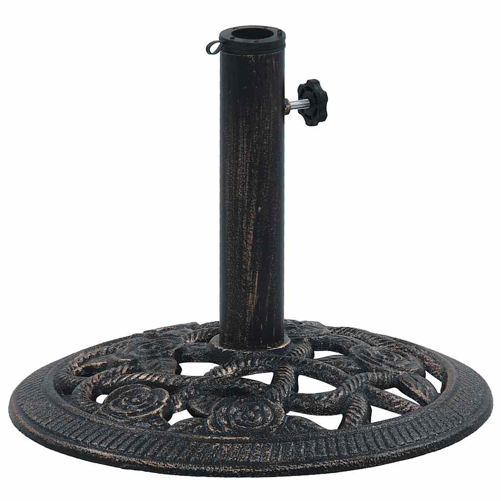 vidaXL Podstawa pod parasol, czarny i brąz, 9 kg, 40 cm, żeliwo
