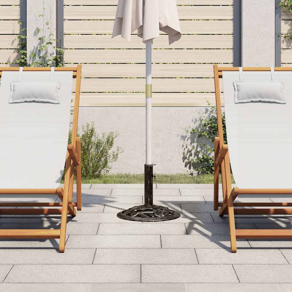 vidaXL Podstawa pod parasol, czarny i brąz, 9 kg, 40 cm, żeliwo