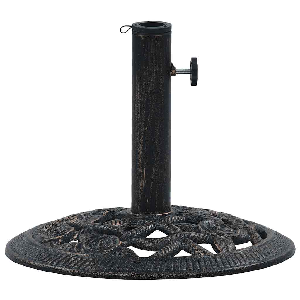 vidaXL Podstawa pod parasol, czarny i brąz, 9 kg, 40 cm, żeliwo