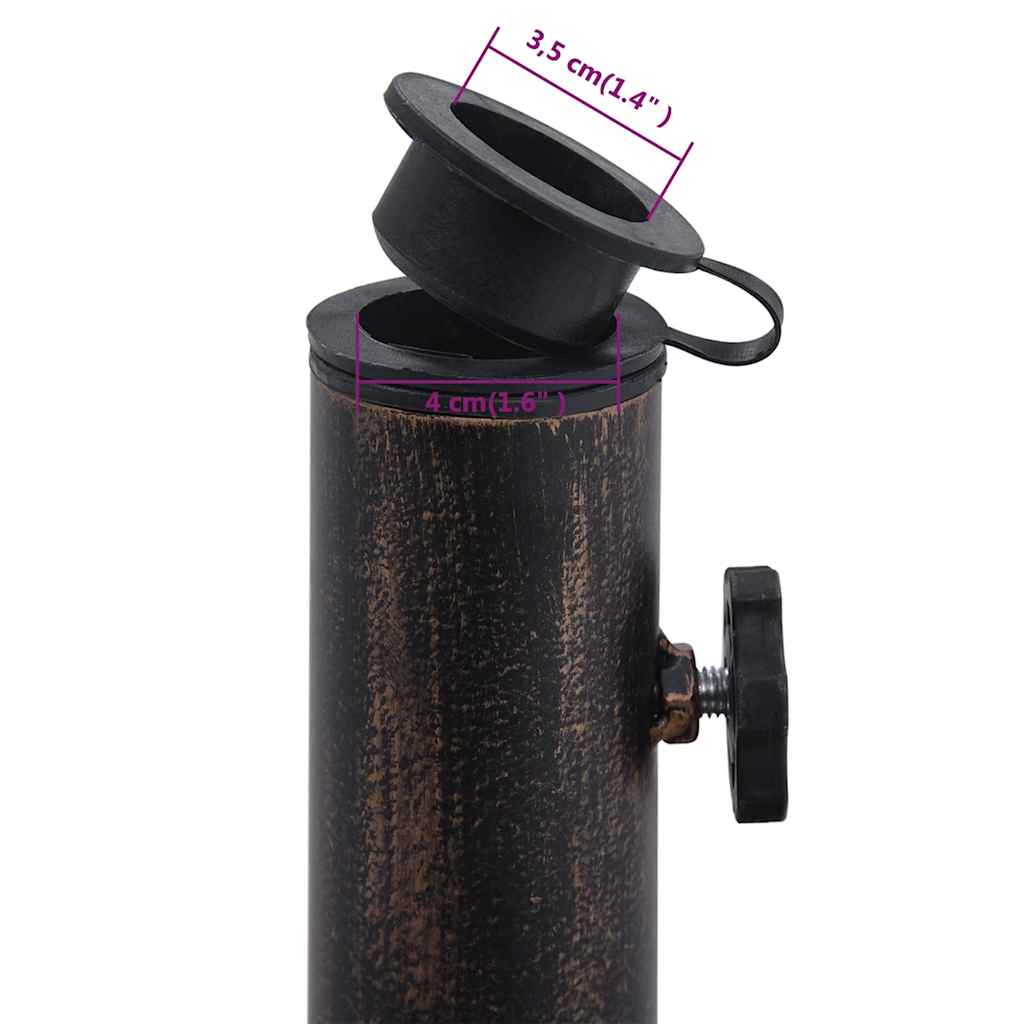 vidaXL Podstawa pod parasol, czarny i brąz, 9 kg, 40 cm, żeliwo
