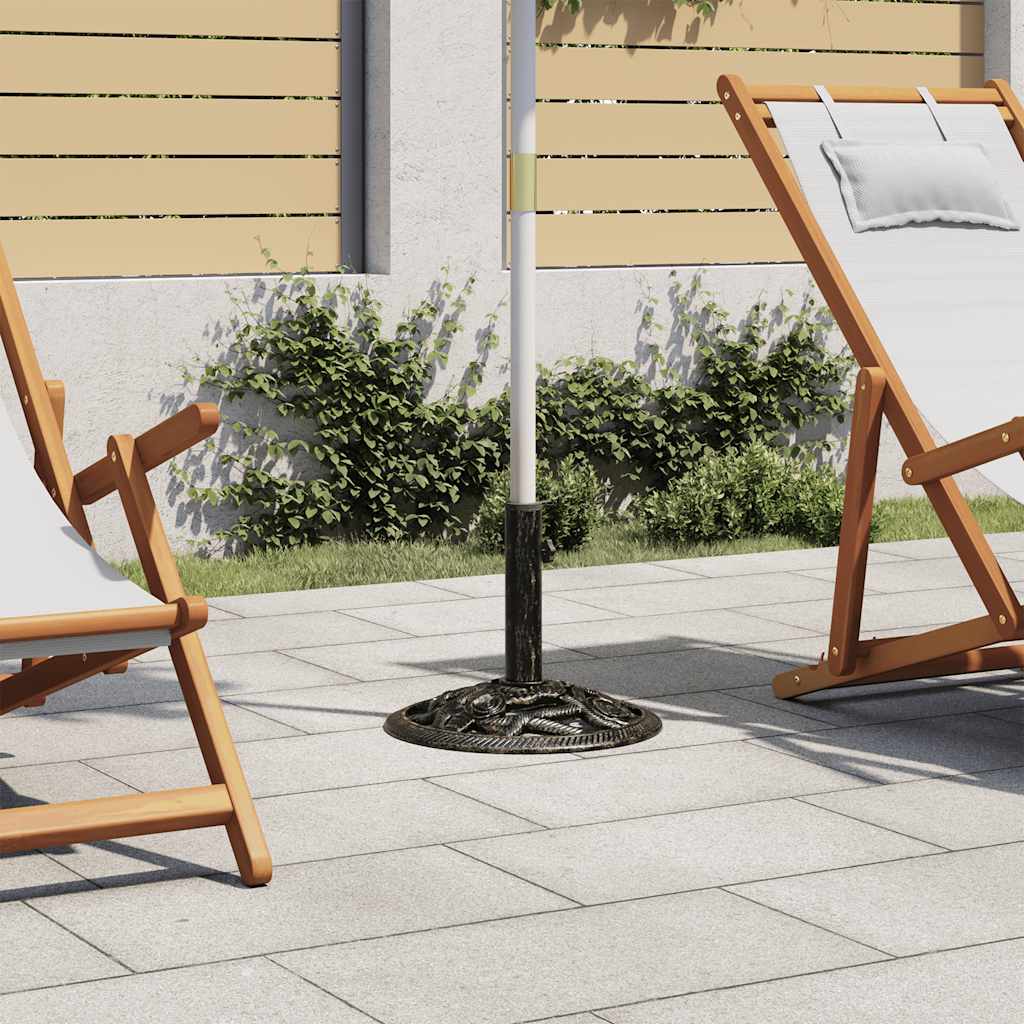 vidaXL Podstawa pod parasol, czarny i brąz, 9 kg, 40 cm, żeliwo