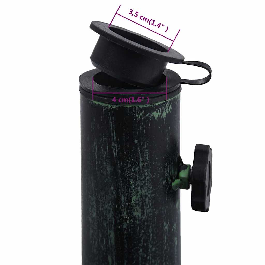 vidaXL Podstawa pod parasol, zielona, 12 kg, 49 cm, żeliwo