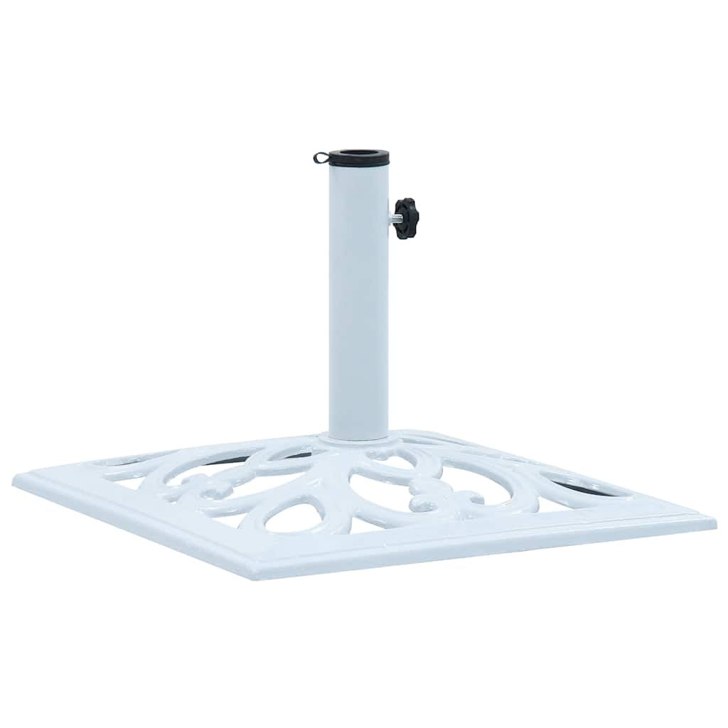 vidaXL Podstawa pod parasol, biała, 12 kg 49 cm, żeliwo